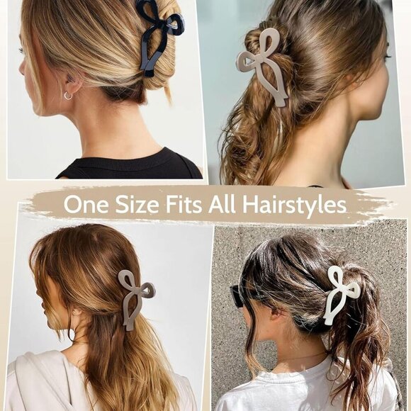 Hair Claw Clips 4 Pack Acrylic Large Nonslip Bow Hair Accessories for All Hair main image 6